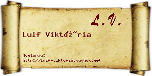 Luif Viktória névjegykártya